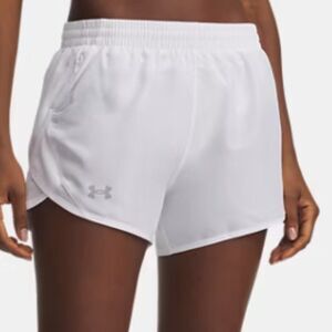 UNDER ARMOUR UA Fly-By Lined Women's 3" Shorts, White, medium, NWT